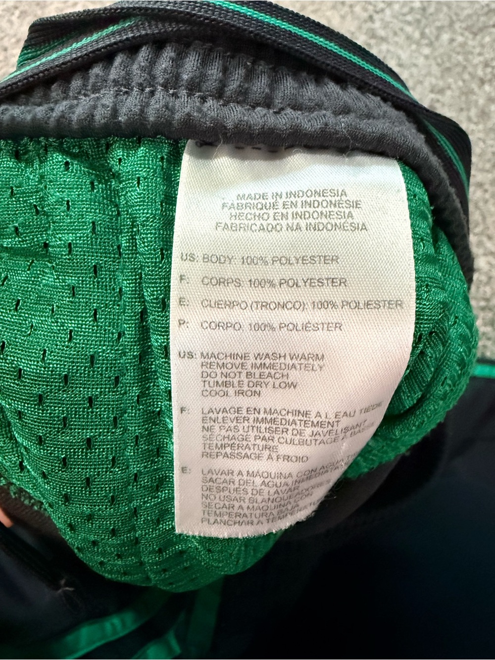 adidas Black Green 3-Stripe Track Pants Men’s Large - Picture 6 of 7